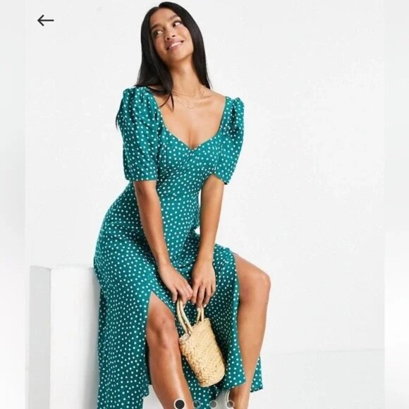 ASOS DESIGN Polka Dot Maxi Dress Size 6 - Picture 1 of 9